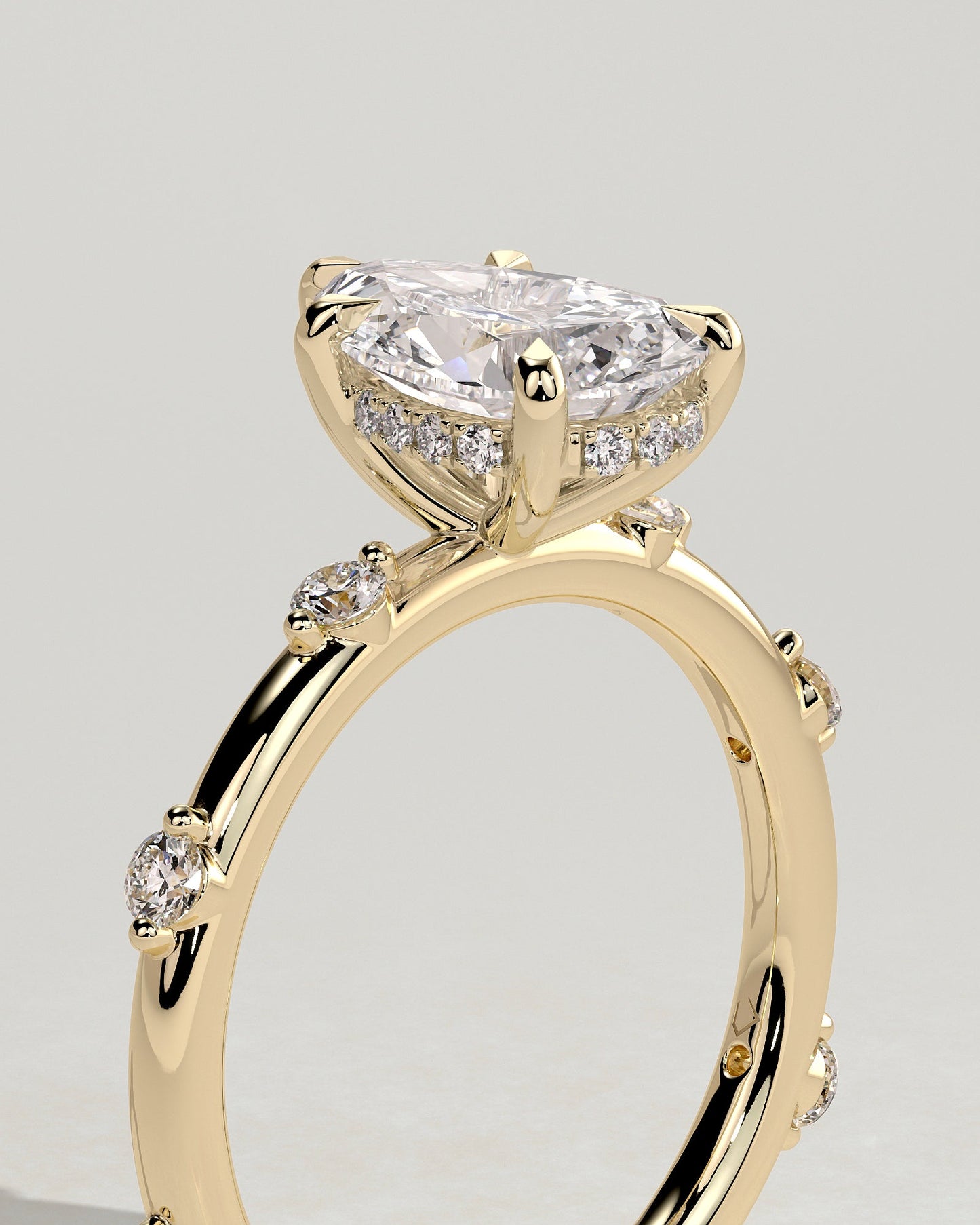 Round Halo, Pave & Split Shank Engagement Ring – 1.93 CT Lab Grown Diamond