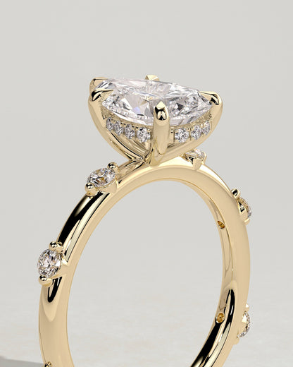 Round Halo, Pave & Split Shank Engagement Ring – 1.93 CT Lab Grown Diamond