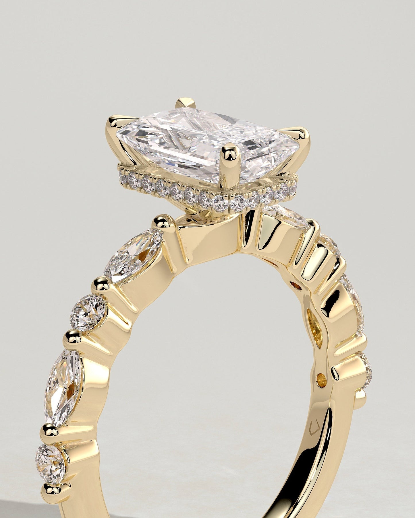 Round Halo, Pave & Split Shank Engagement Ring – 1.93 CT Lab Grown Diamond