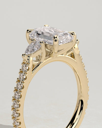 Round Halo, Pave & Split Shank Engagement Ring – 1.93 CT Lab Grown Diamond