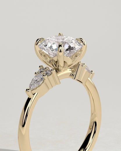 Round Halo, Pave & Split Shank Engagement Ring – 1.93 CT Lab Grown Diamond