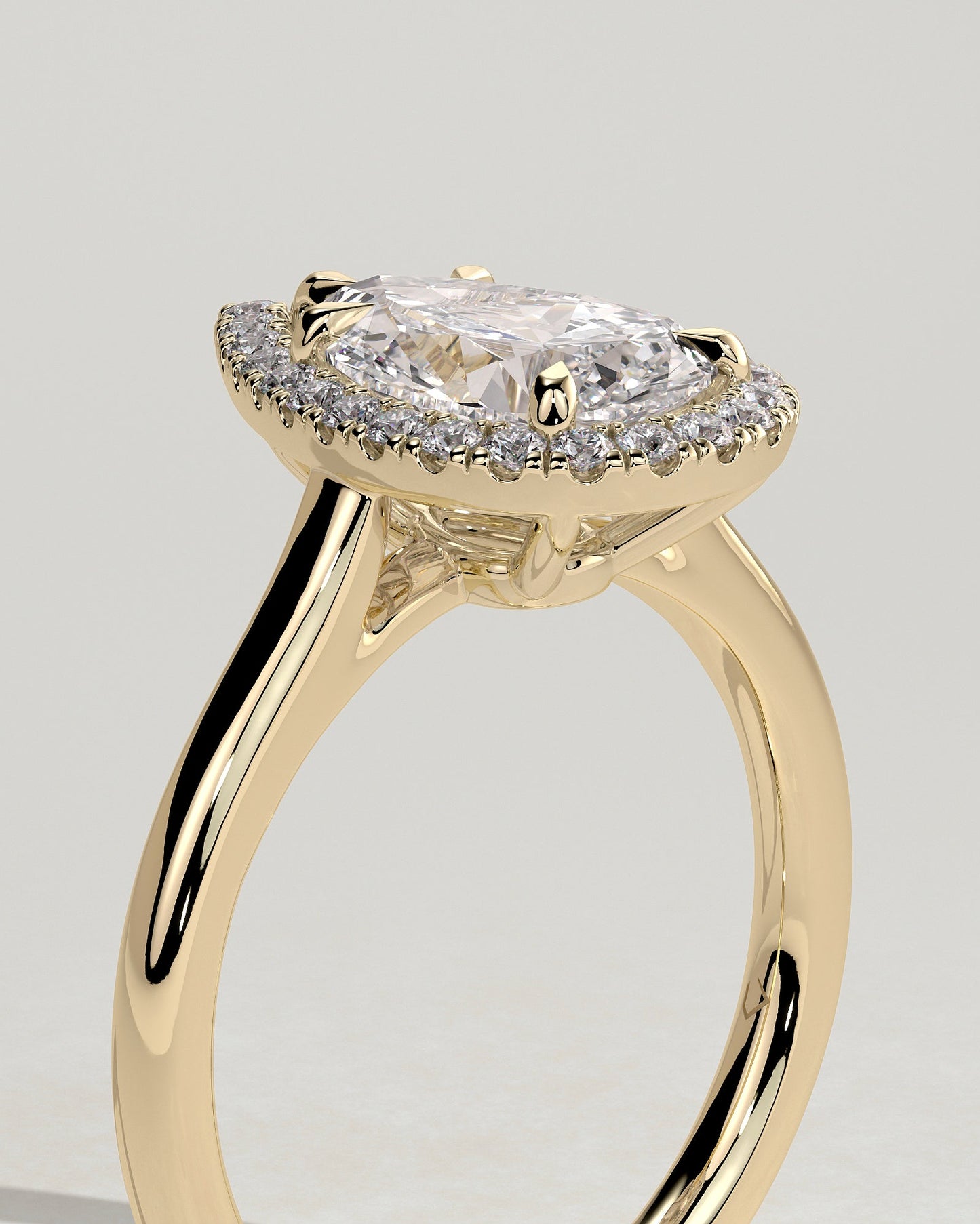 Round Halo, Pave & Split Shank Engagement Ring – 1.93 CT Lab Grown Diamond