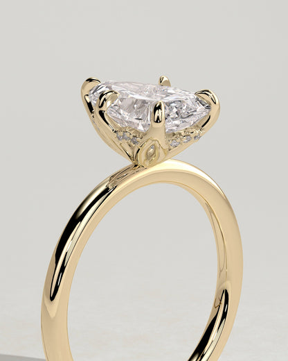 Round Halo, Pave & Split Shank Engagement Ring – 1.93 CT Lab Grown Diamond
