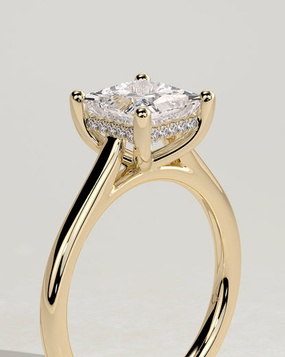 Round Halo, Pave & Split Shank Engagement Ring – 1.93 CT Lab Grown Diamond