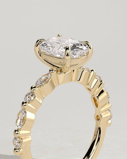 Round Halo, Pave & Split Shank Engagement Ring – 1.93 CT Lab Grown Diamond