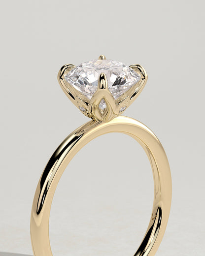 Round Halo, Pave & Split Shank Engagement Ring – 1.93 CT Lab Grown Diamond