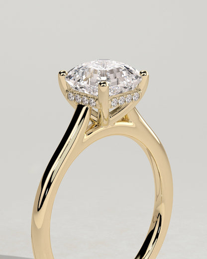 Round Halo, Pave & Split Shank Engagement Ring – 1.93 CT Lab Grown Diamond