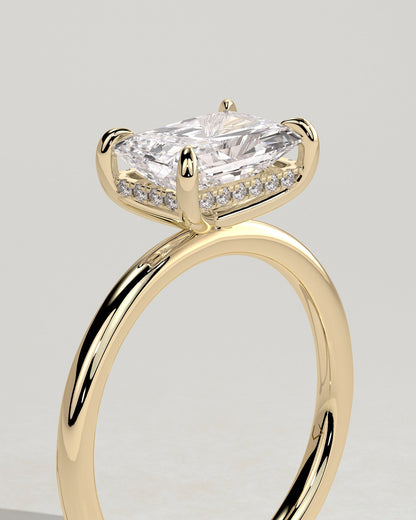 Round Halo, Pave & Split Shank Engagement Ring – 1.93 CT Lab Grown Diamond