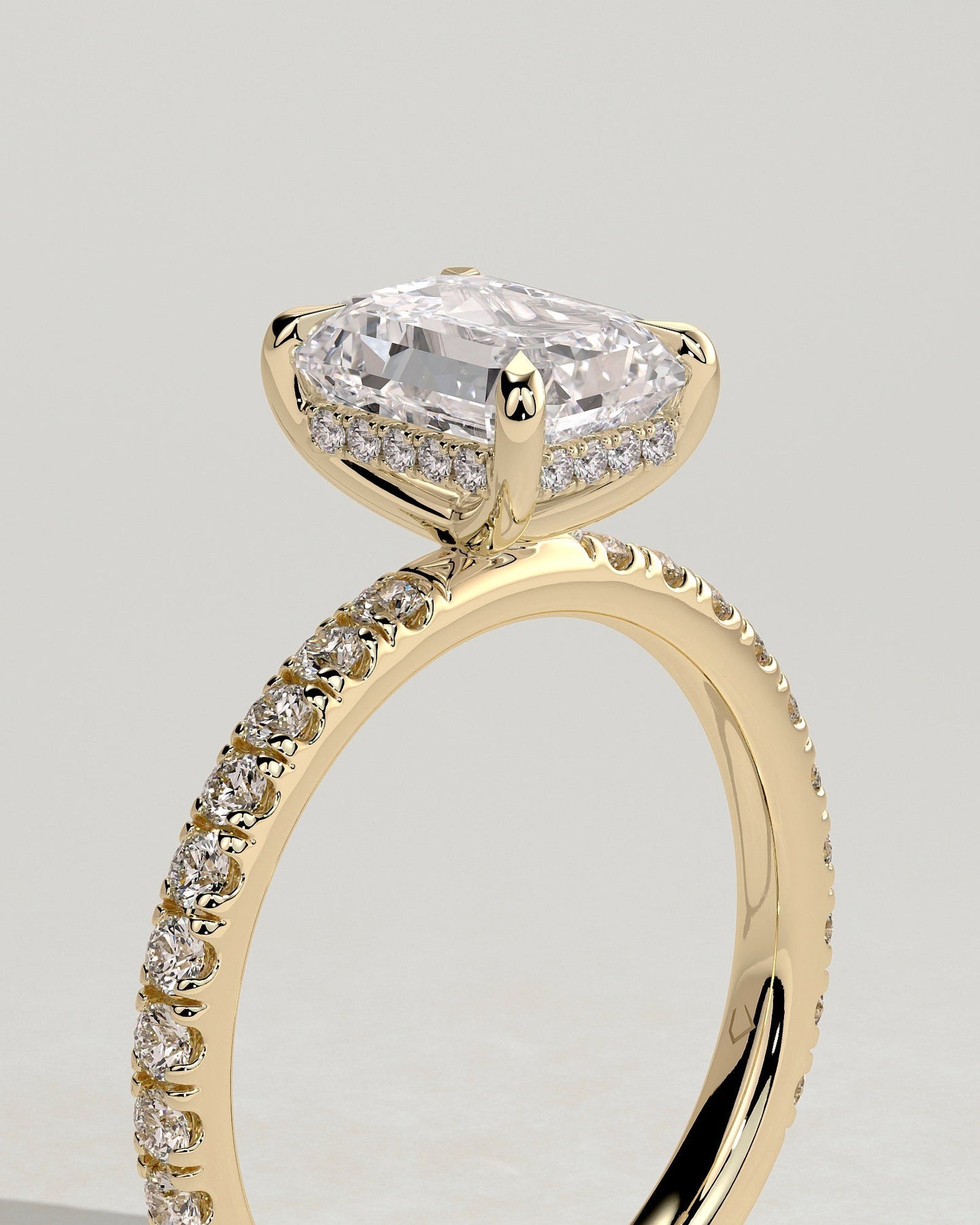 Round Halo, Pave & Split Shank Engagement Ring – 1.93 CT Lab Grown Diamond