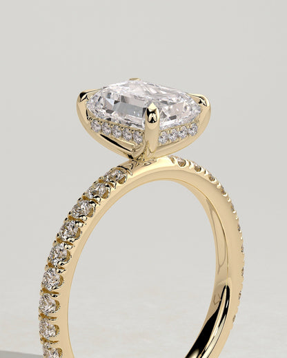 Round Halo, Pave & Split Shank Engagement Ring – 1.93 CT Lab Grown Diamond