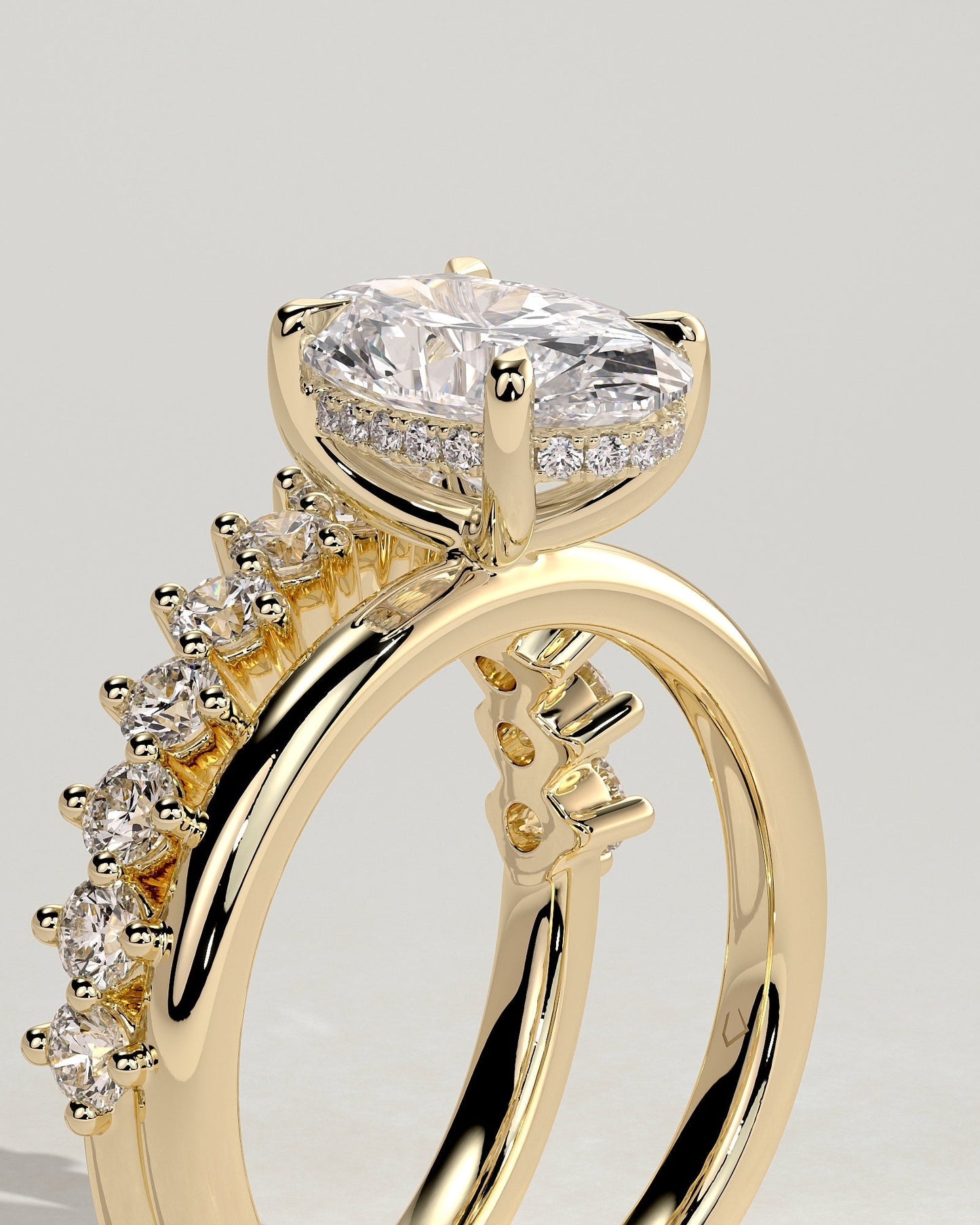 Round Halo, Pave & Split Shank Engagement Ring – 1.93 CT Lab Grown Diamond