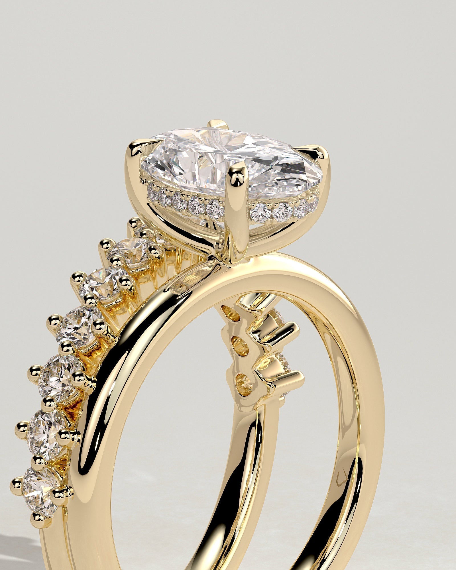 Round Halo, Pave & Split Shank Engagement Ring – 1.93 CT Lab Grown Diamond