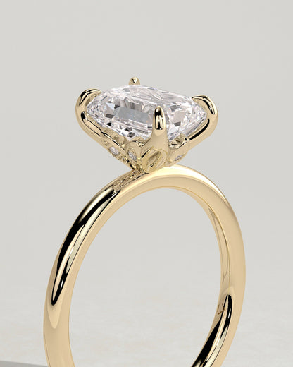 Round Halo, Pave & Split Shank Engagement Ring – 1.93 CT Lab Grown Diamond