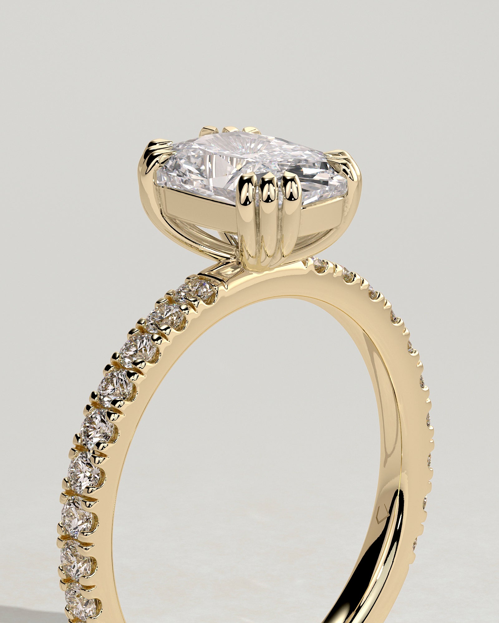 Round Halo, Pave & Split Shank Engagement Ring – 1.93 CT Lab Grown Diamond