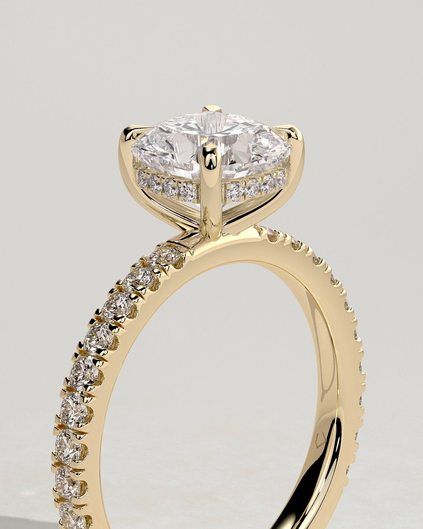Round Halo, Pave & Split Shank Engagement Ring – 1.93 CT Lab Grown Diamond