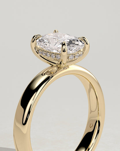 Round Halo, Pave & Split Shank Engagement Ring – 1.93 CT Lab Grown Diamond