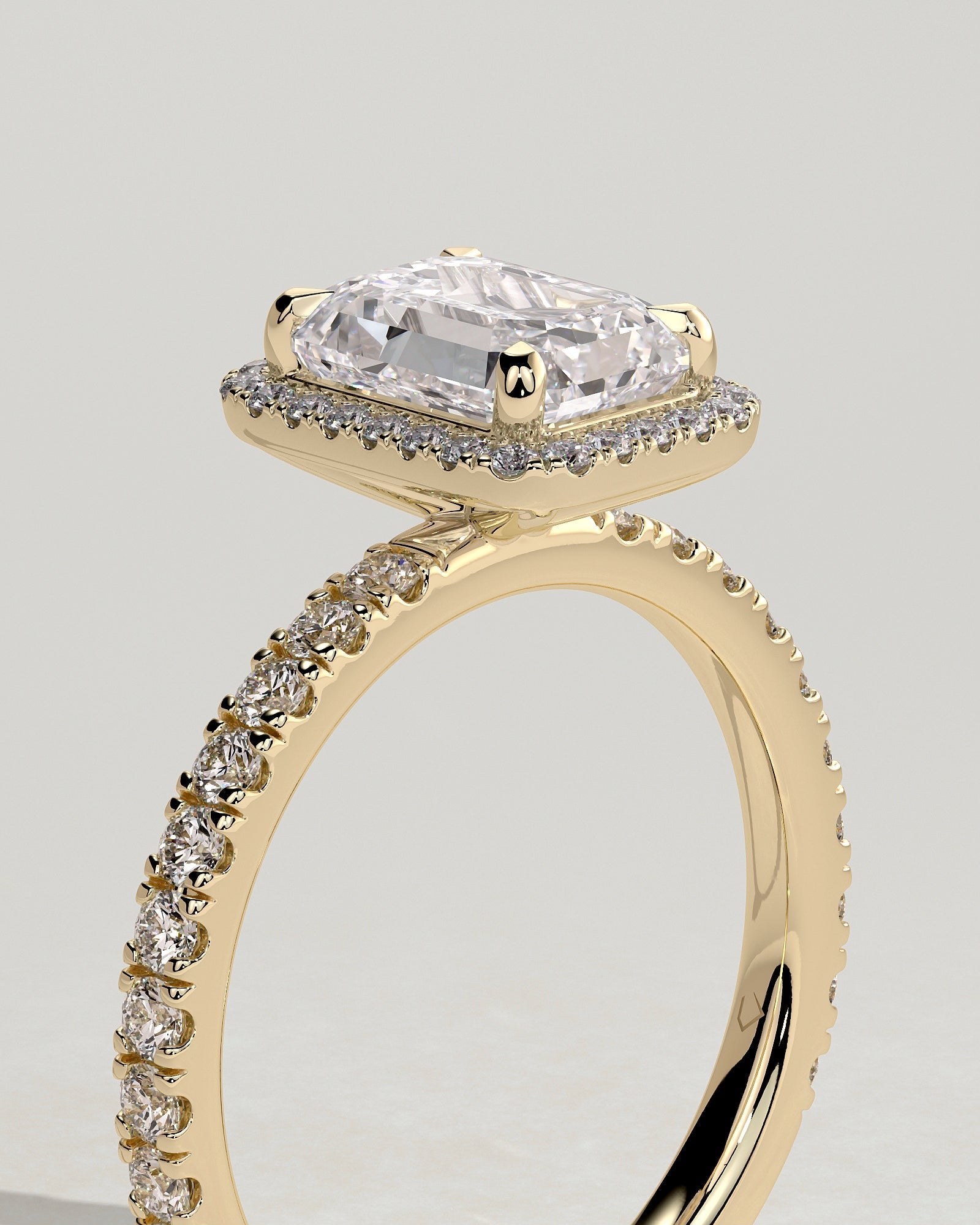Round Halo, Pave & Split Shank Engagement Ring – 1.93 CT Lab Grown Diamond