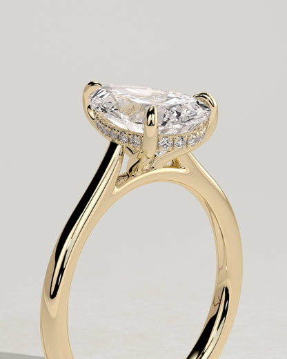 Round Halo, Pave & Split Shank Engagement Ring – 1.93 CT Lab Grown Diamond