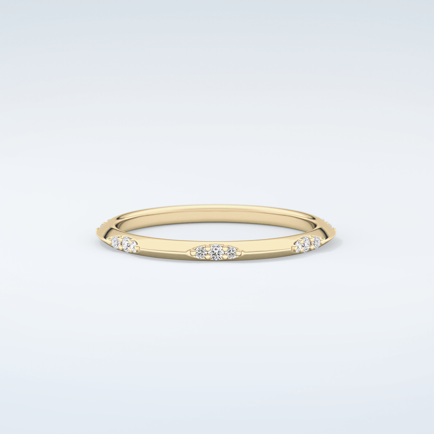 0.09 TCW Round Shaped Moissanite Wedding Band 3