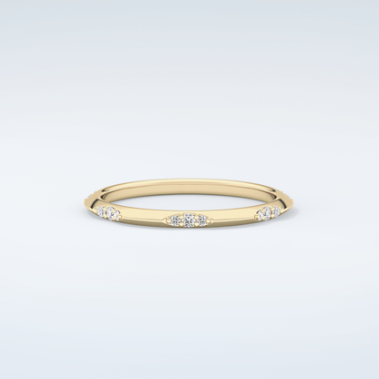 0.09 TCW Round Shaped Moissanite Wedding Band 3