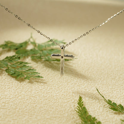 0.50 CT Round Moissanite Diamond Cross Pendant Necklace in Solid Gold 7