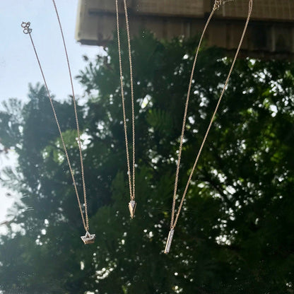 0.50 CT Round Moissanite Diamond Bar Pendant Necklace in Solid Gold 2