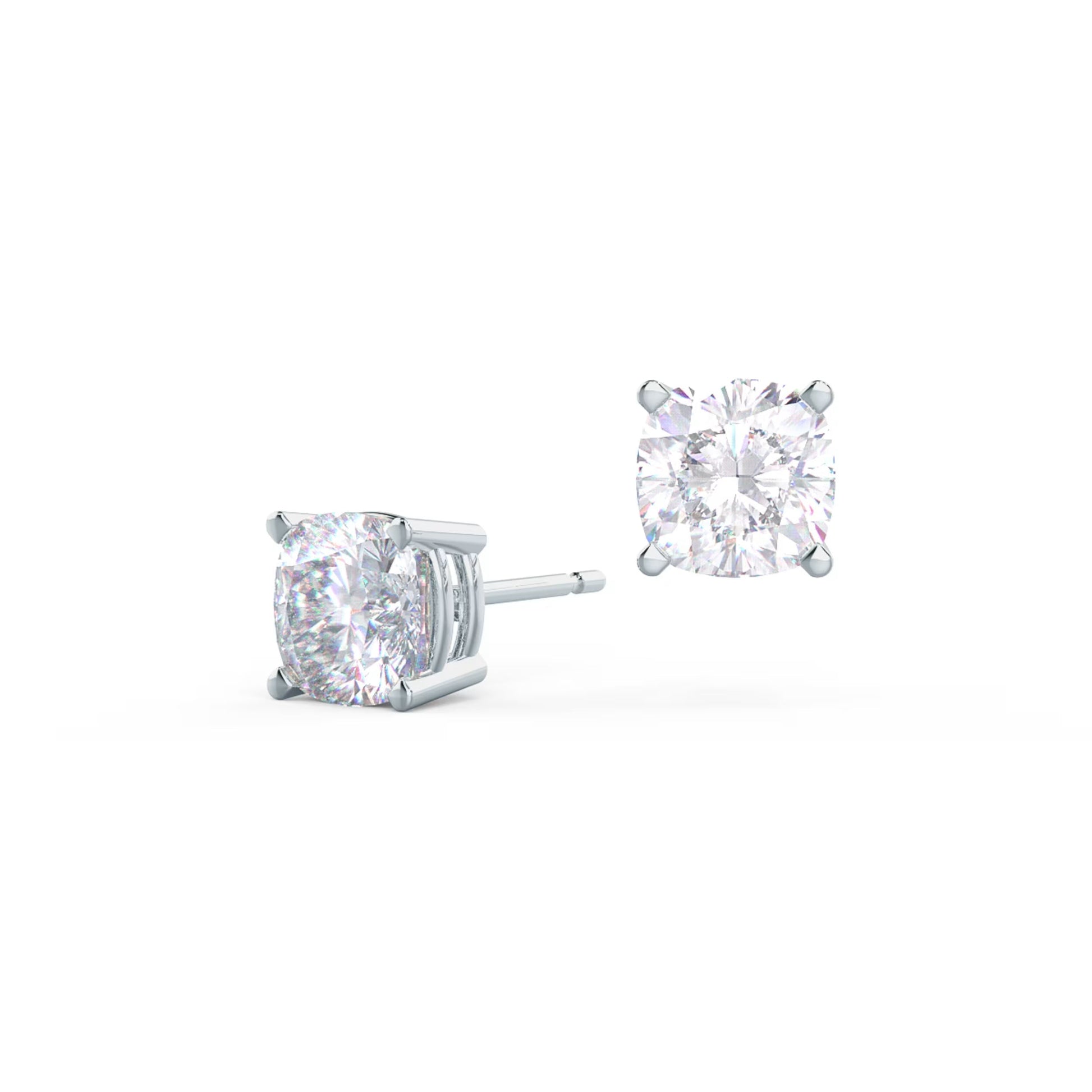 1.50 TCW Cushion Shape Moissanite Stud Earrings in Gold 6
