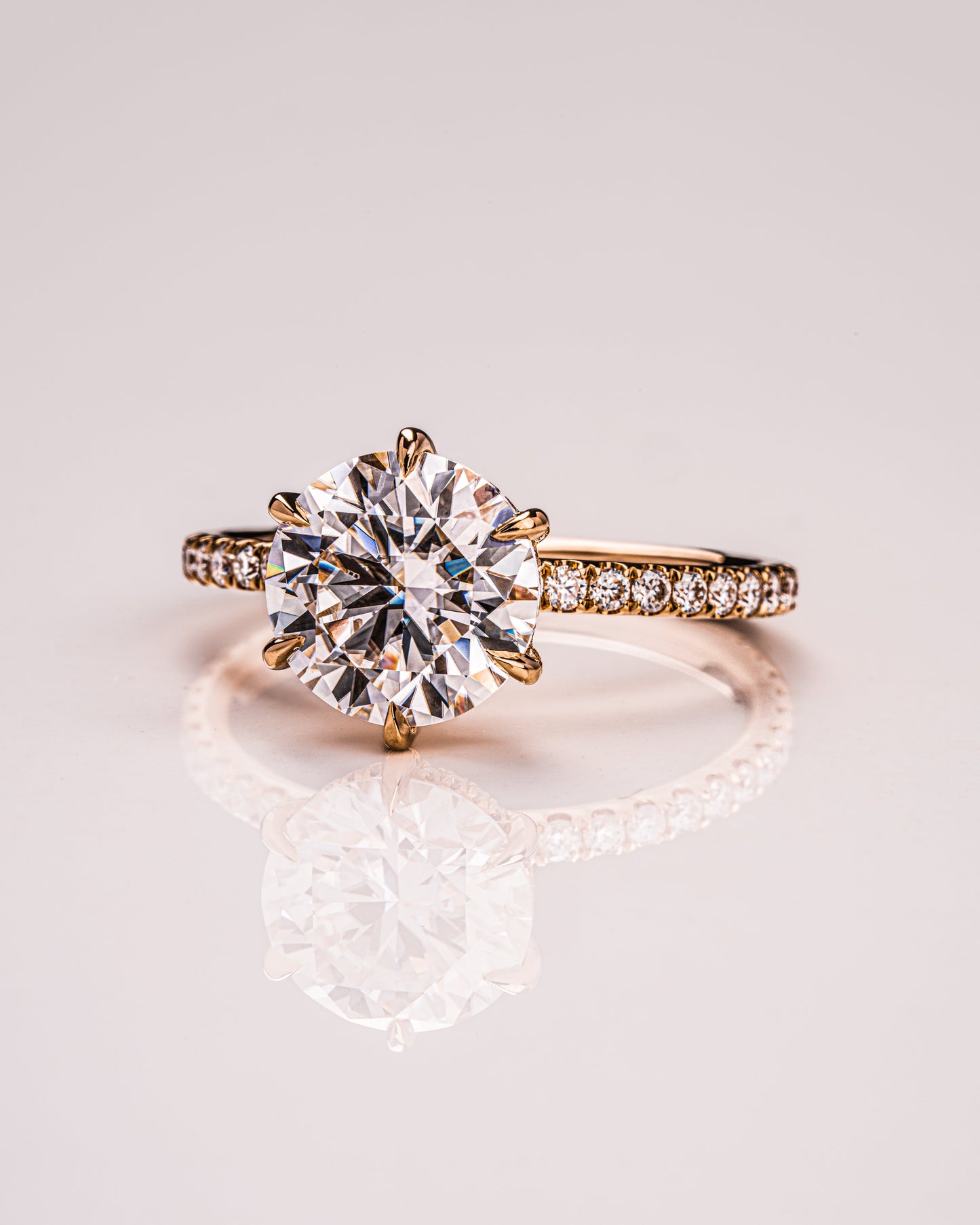 2.75 CT Round Cut Hidden Halo Setting Lab Grown Diamond Engagement Ring