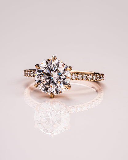 2.75 CT Round Cut Hidden Halo Setting Lab Grown Diamond Engagement Ring