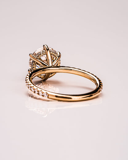 2.75 CT Round Cut Hidden Halo Setting Lab Grown Diamond Engagement Ring