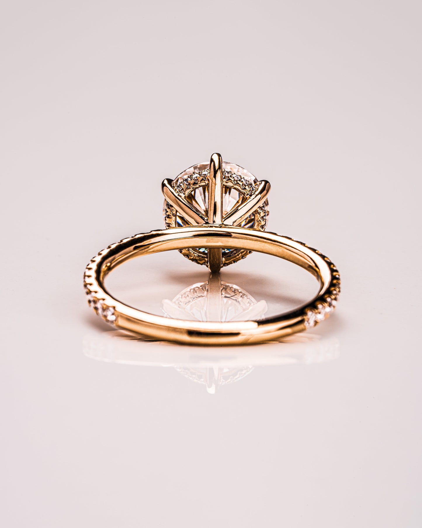 2.75 CT Round Cut Hidden Halo Setting Lab Grown Diamond Engagement Ring