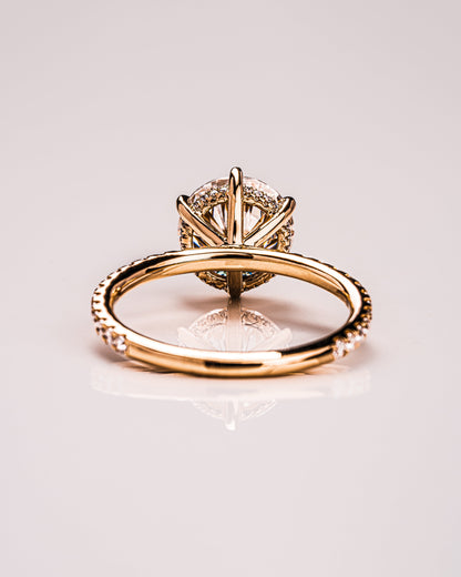 2.75 CT Round Cut Hidden Halo Setting Lab Grown Diamond Engagement Ring