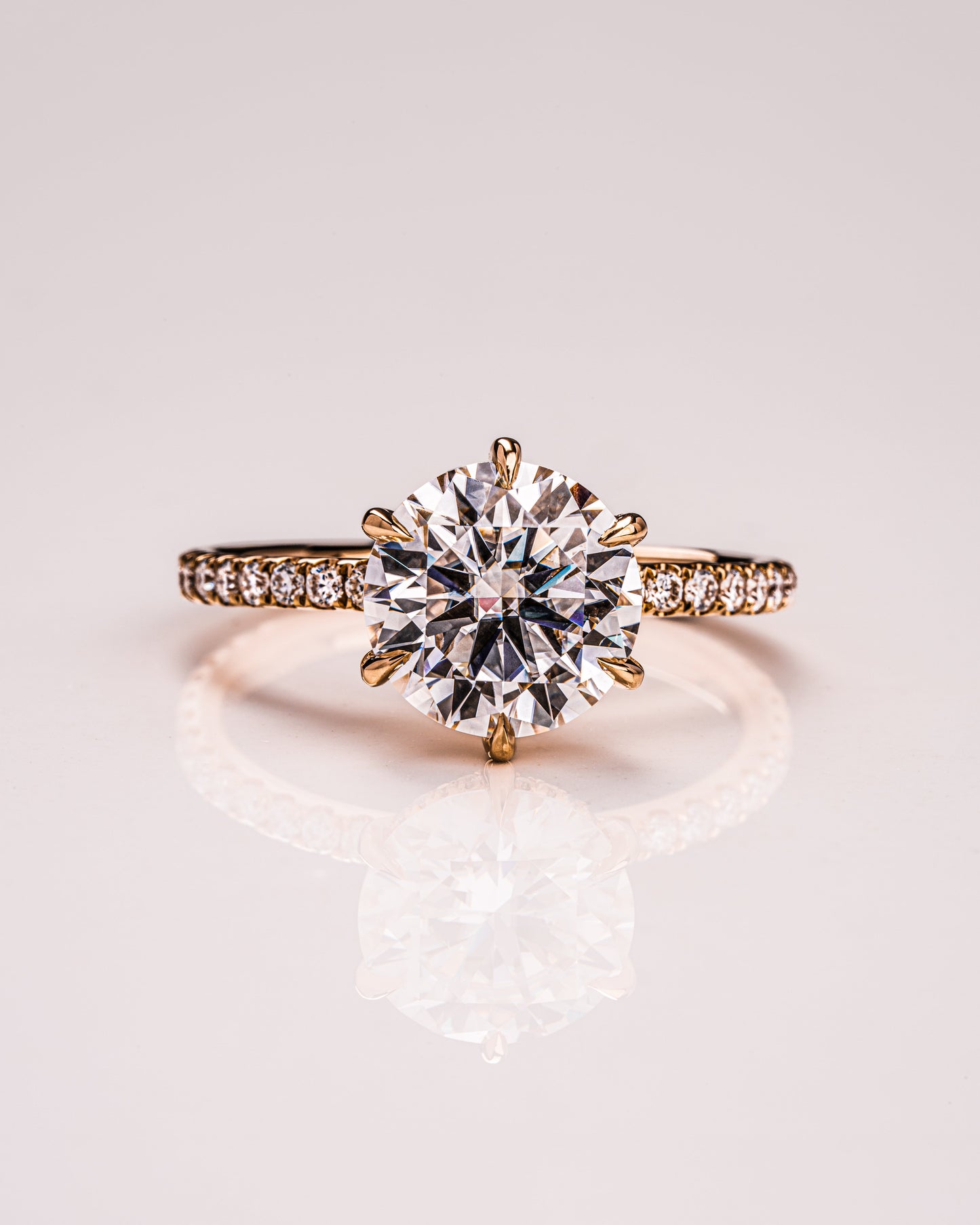 2.75 CT Round Cut Hidden Halo Setting Lab Grown Diamond Engagement Ring