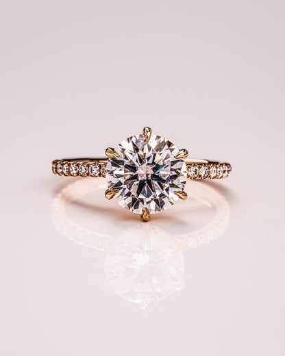 2.75 CT Round Cut Hidden Halo Setting Lab Grown Diamond Engagement Ring