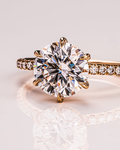 2.75 CT Round Cut Hidden Halo Setting Lab Grown Diamond Engagement Ring