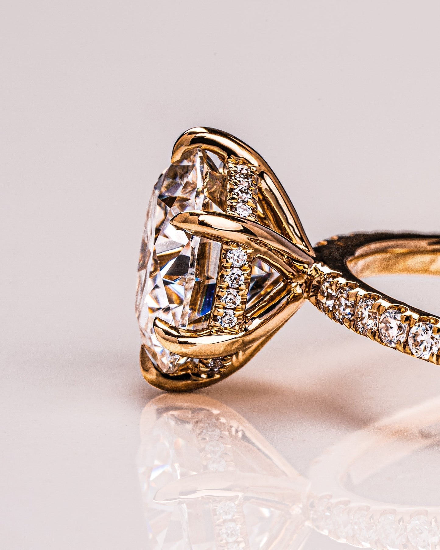 2.75 CT Round Cut Hidden Halo Setting Lab Grown Diamond Engagement Ring