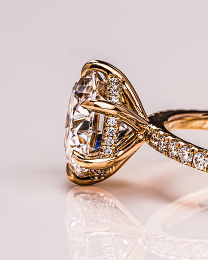 2.75 CT Round Cut Hidden Halo Setting Lab Grown Diamond Engagement Ring