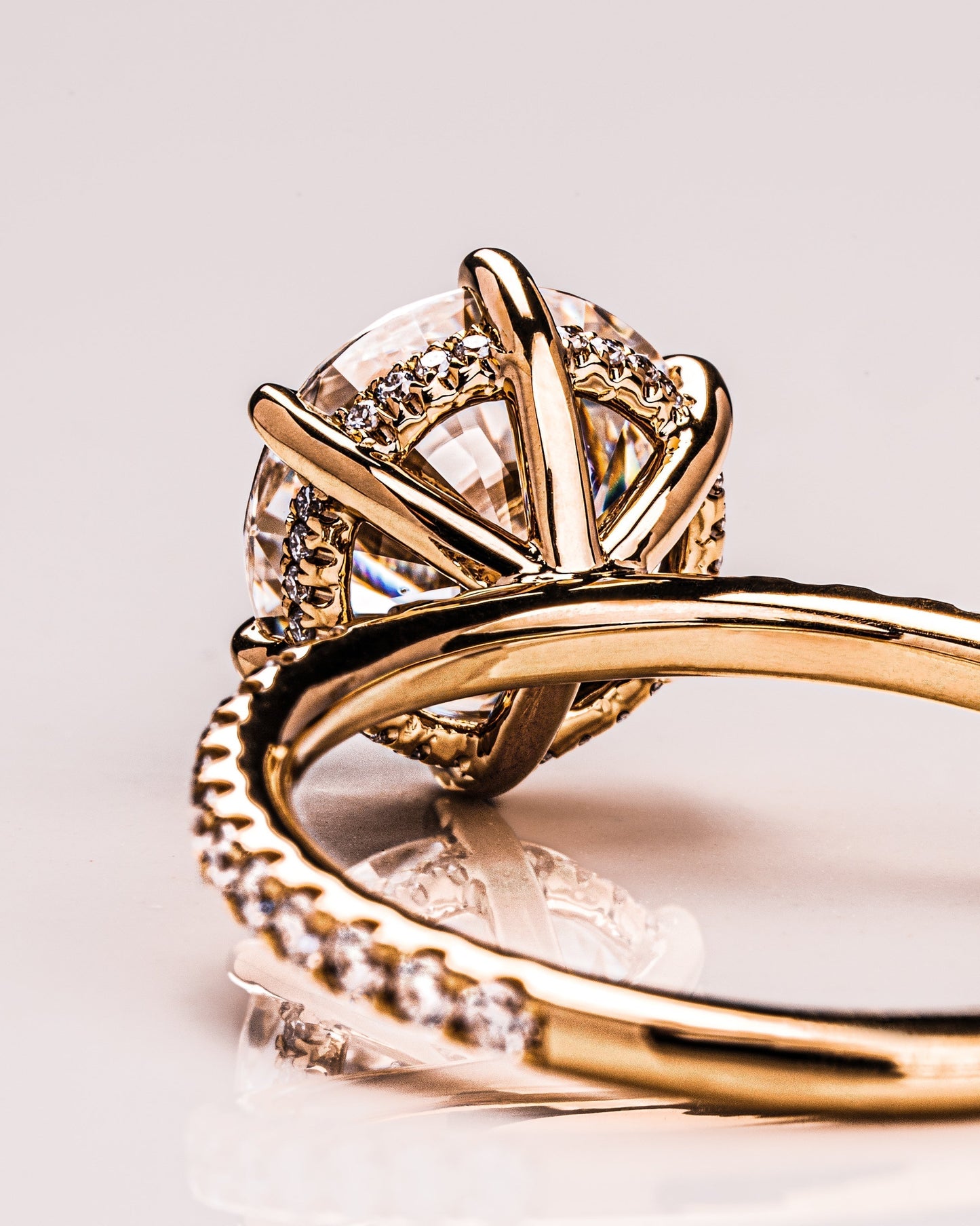 2.75 CT Round Cut Hidden Halo Setting Lab Grown Diamond Engagement Ring