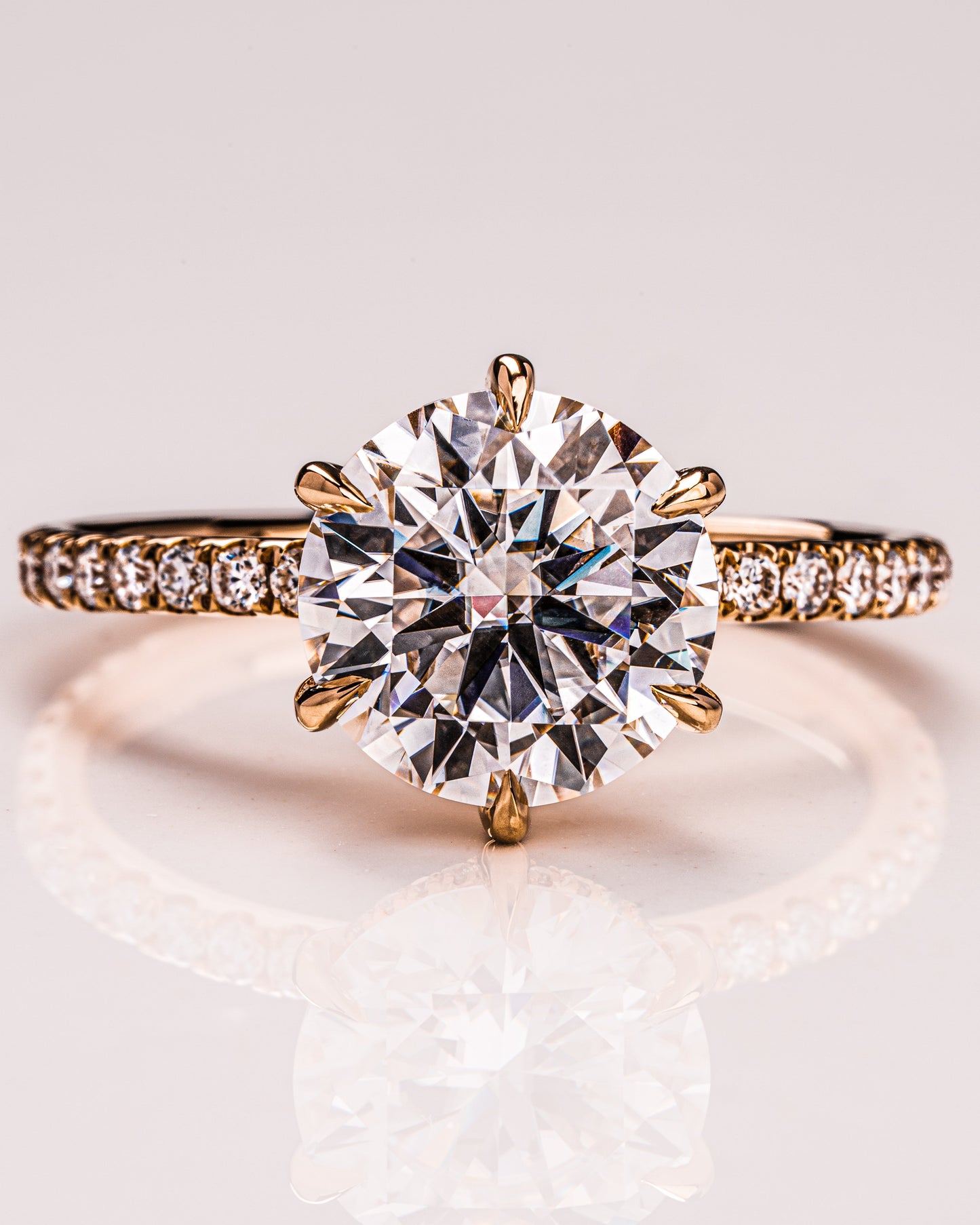 2.75 CT Round Cut Hidden Halo Setting Lab Grown Diamond Engagement Ring