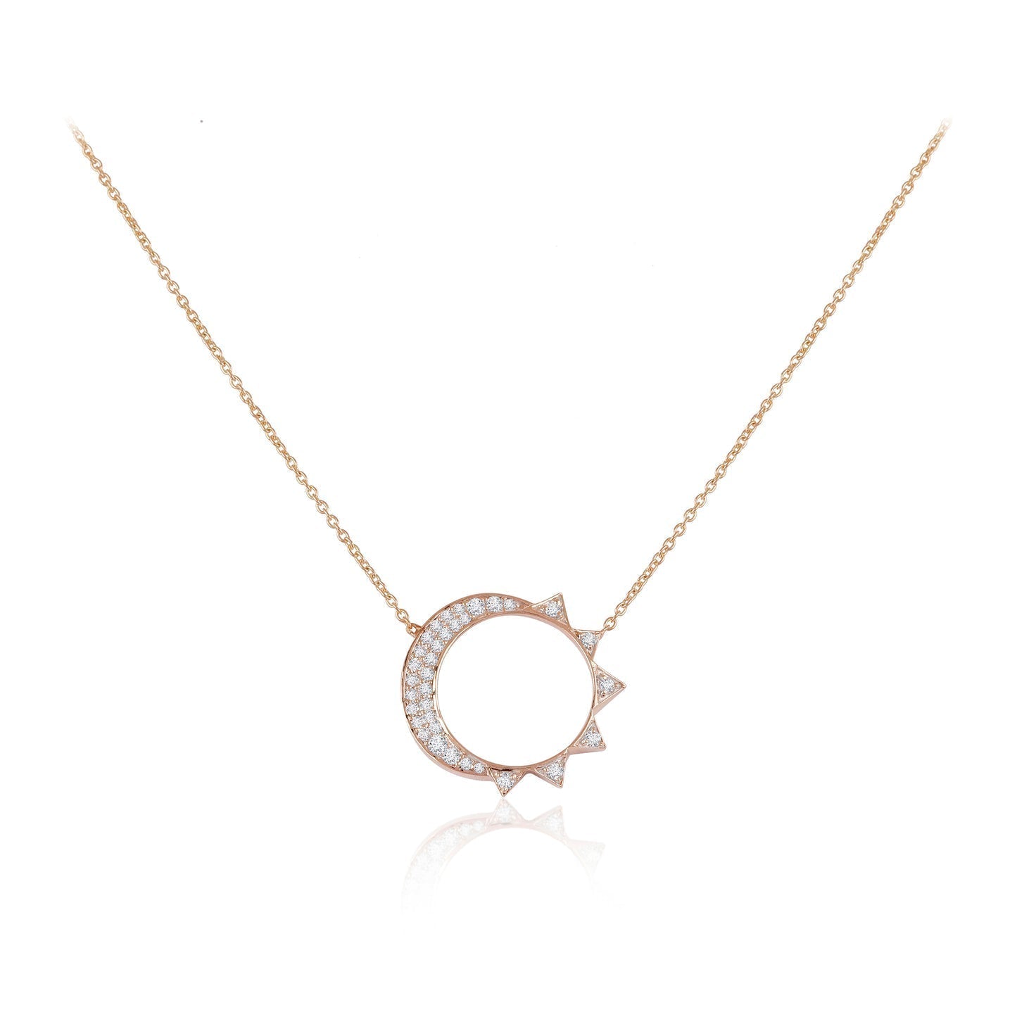 0.23 TCW Round Moissanite Diamond Pendant Necklace in Solid Gold 5