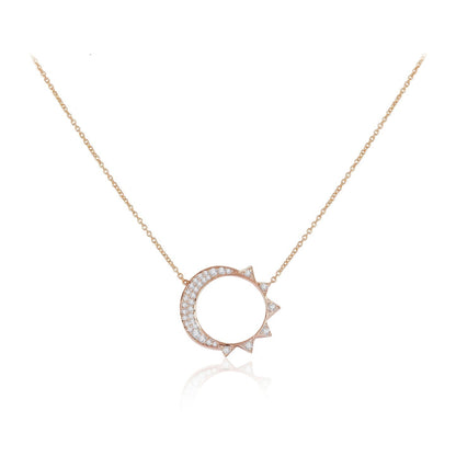 0.23 TCW Round Moissanite Diamond Pendant Necklace in Solid Gold 5