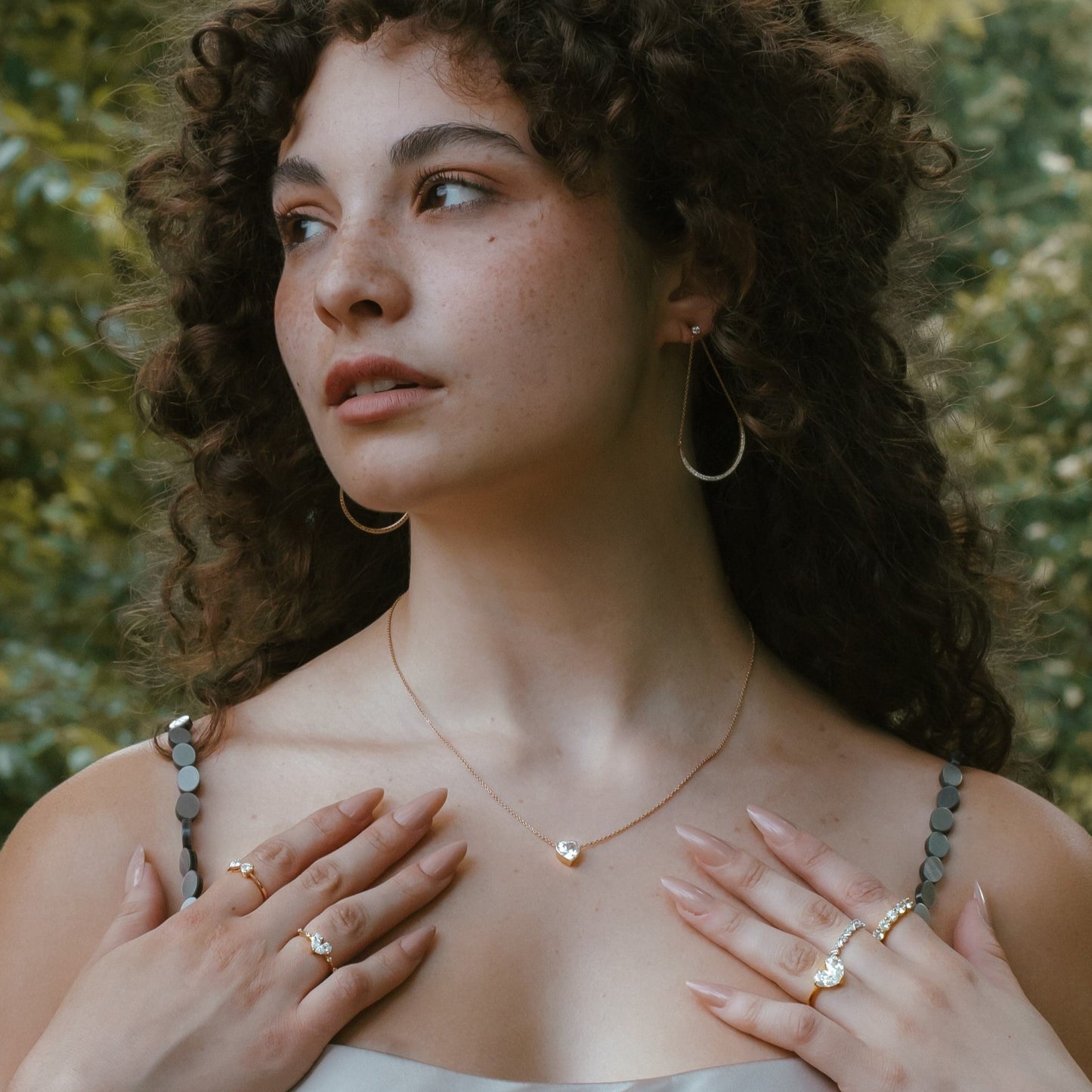 0.47 TCW Round Cut Moissanite Semi-Circle Chandelier Earrings in Gold 5