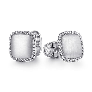 Square with Twisted Rope Trim Cufflinks For Men