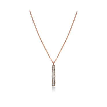 0.50 CT Round Moissanite Diamond Bar Pendant Necklace in Solid Gold 1