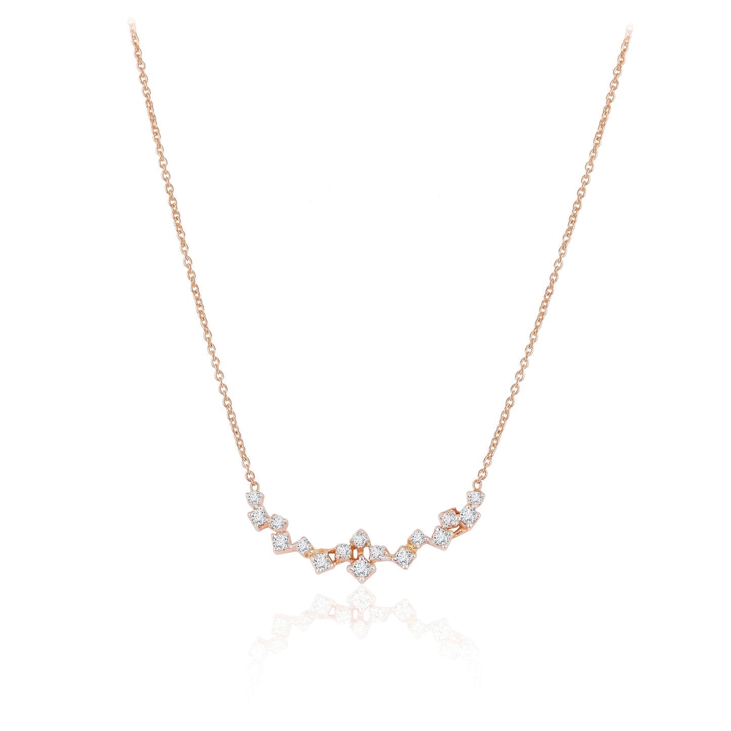 0.30 TCW Round Moissanite Diamond Cluster Pendant Necklace in Solid Gold 5