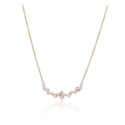 0.30 TCW Round Moissanite Diamond Cluster Pendant Necklace in Solid Gold 5