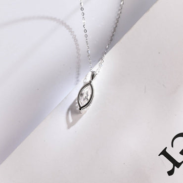 0.17 CT Moissanite Diamond Cross Pendant Necklace in Solid Gold 10