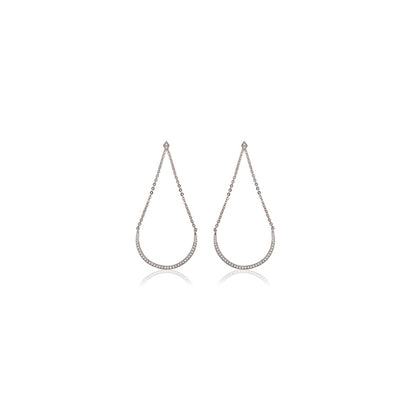 0.47 TCW Round Cut Moissanite Semi-Circle Chandelier Earrings in Gold 4