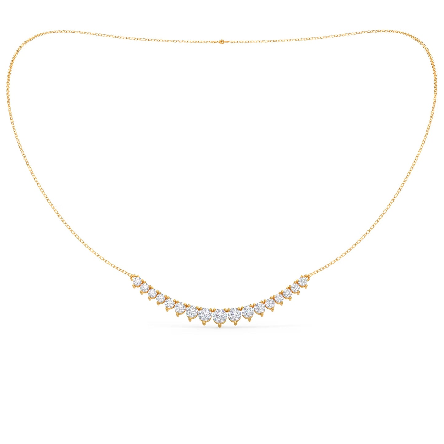 0.40 TCW Round Moissanite Diamond Mini Choker Necklace in Solid Gold 5