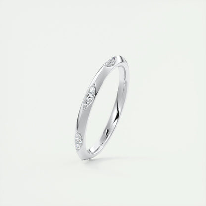 0.09 Round Cut Flush Moissanite Bridal Wedding Band 15